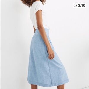 Madewell Light Blue Chambray Skirt
